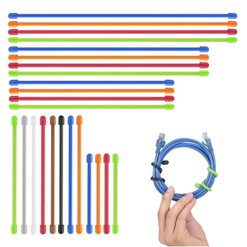 Gear Tie Reusable - Attaches torsadées en Silicone à noyau
