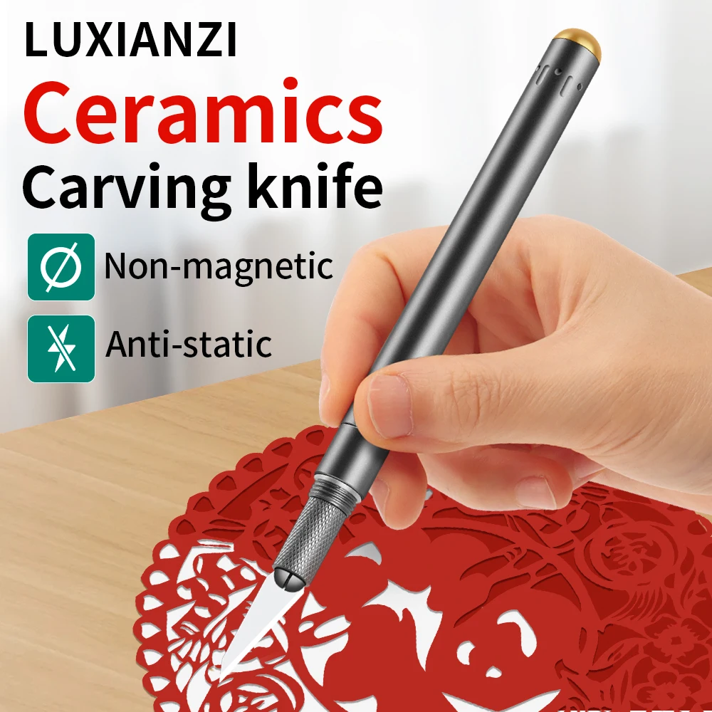 Pocket Knife Ceramic - LUXIANZI-Lame en céramique en alliage d'aluminium,